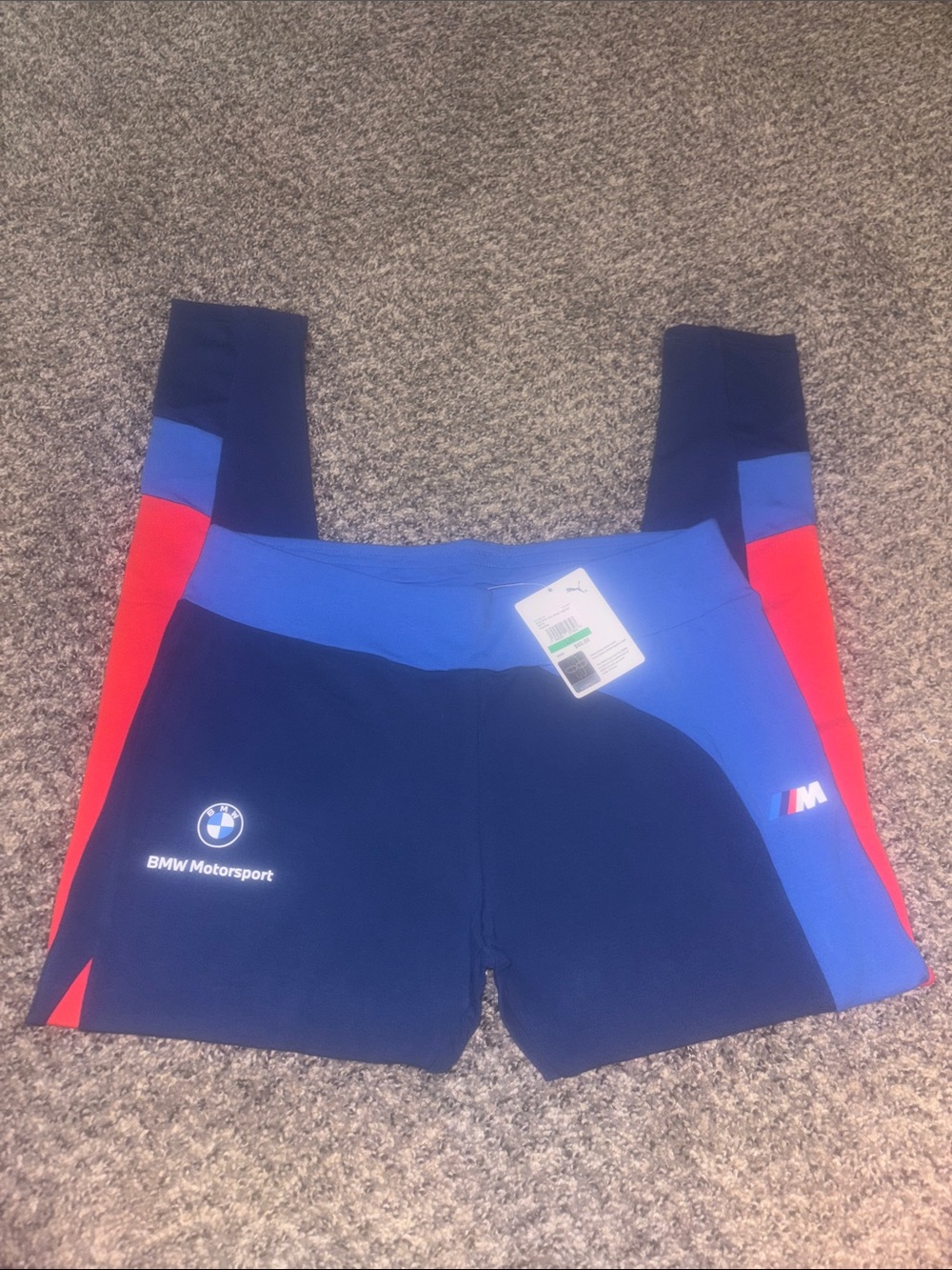 Puma BMW Performance Leggings - Navy, Royal Blue & Red